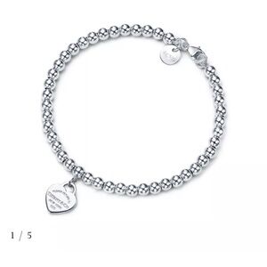 Tiffany & Co. Return to Tiffany Heart Tag Bead Bracelet – Sterling Silver, 7"